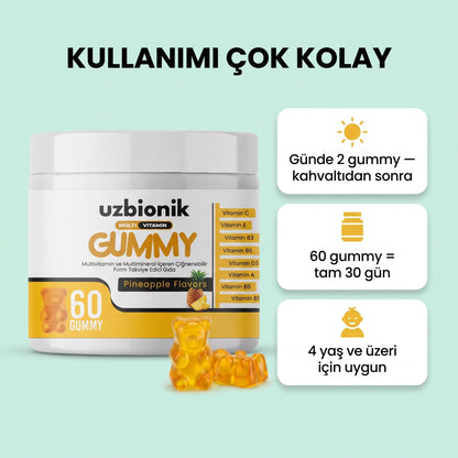 1 Adet  Ananas Aromalı Uzbionik   Multivitamin